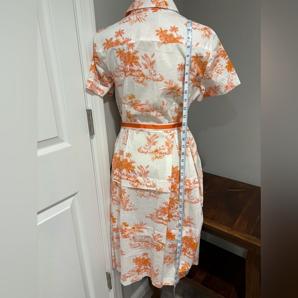 Donna Morgan Short Sleeve Pleated Button Down Midi Dress Size 10 - Picture 10 of 15